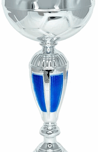 Silver-Blue Crown Soccer Trophy
